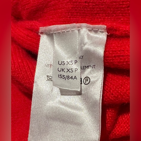 Pilcro Anthropologie The Alani 100% Cashmere Mock-Neck Sweater Candy Red XSP - Picture 10 of 10